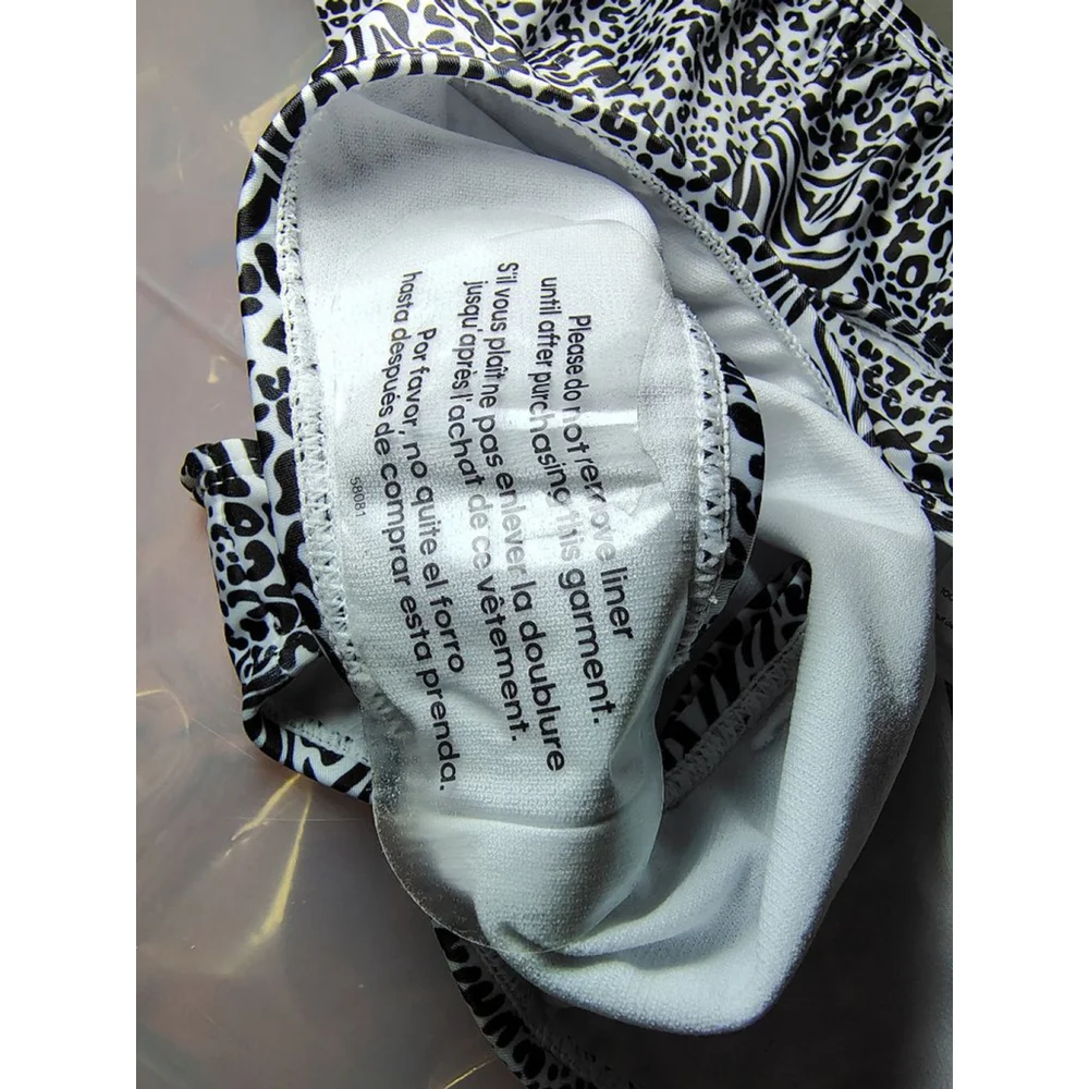 Calvin Klein Girls XL 16 Bikini Set Black White Animal Print 2 Piece Swim NWT